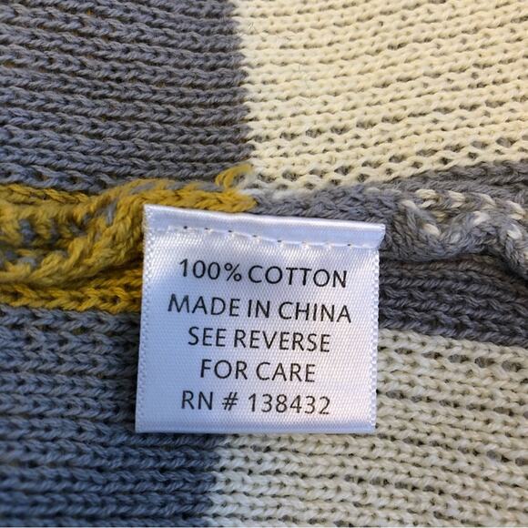 Modcloth gold gray cream plaid belted wrap cardigan sweater size Large - Picture 12 of 16